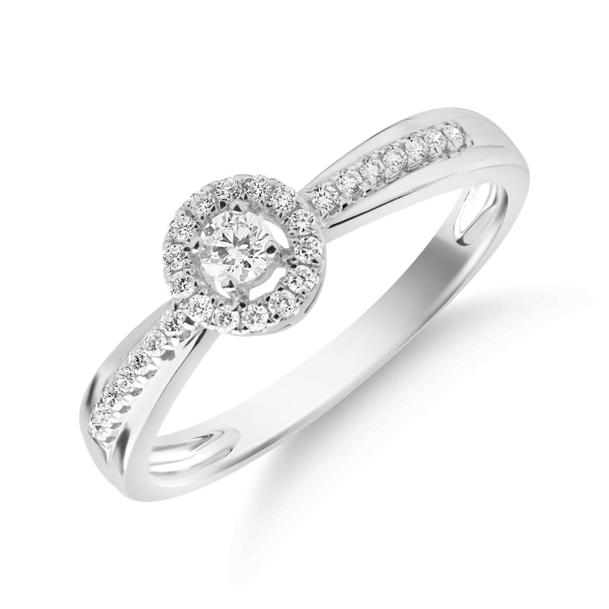 18K white gold ring with 0.21ct diamonds